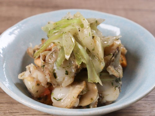 あずまにしき(ベビーホタテ)の青のりバター炒め